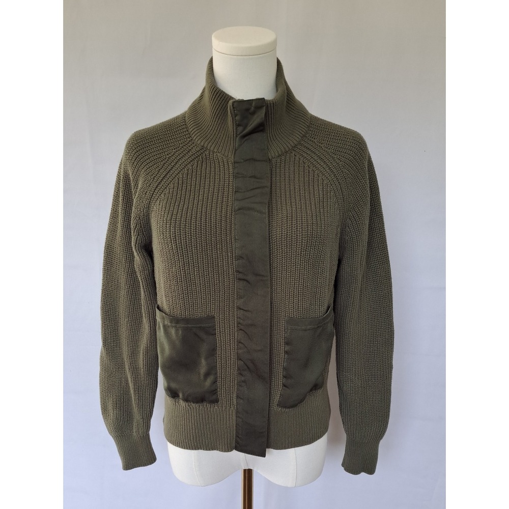 VICI Olive Green Looking Like a Million Zip Up Sweater Cozy Utilitarian S